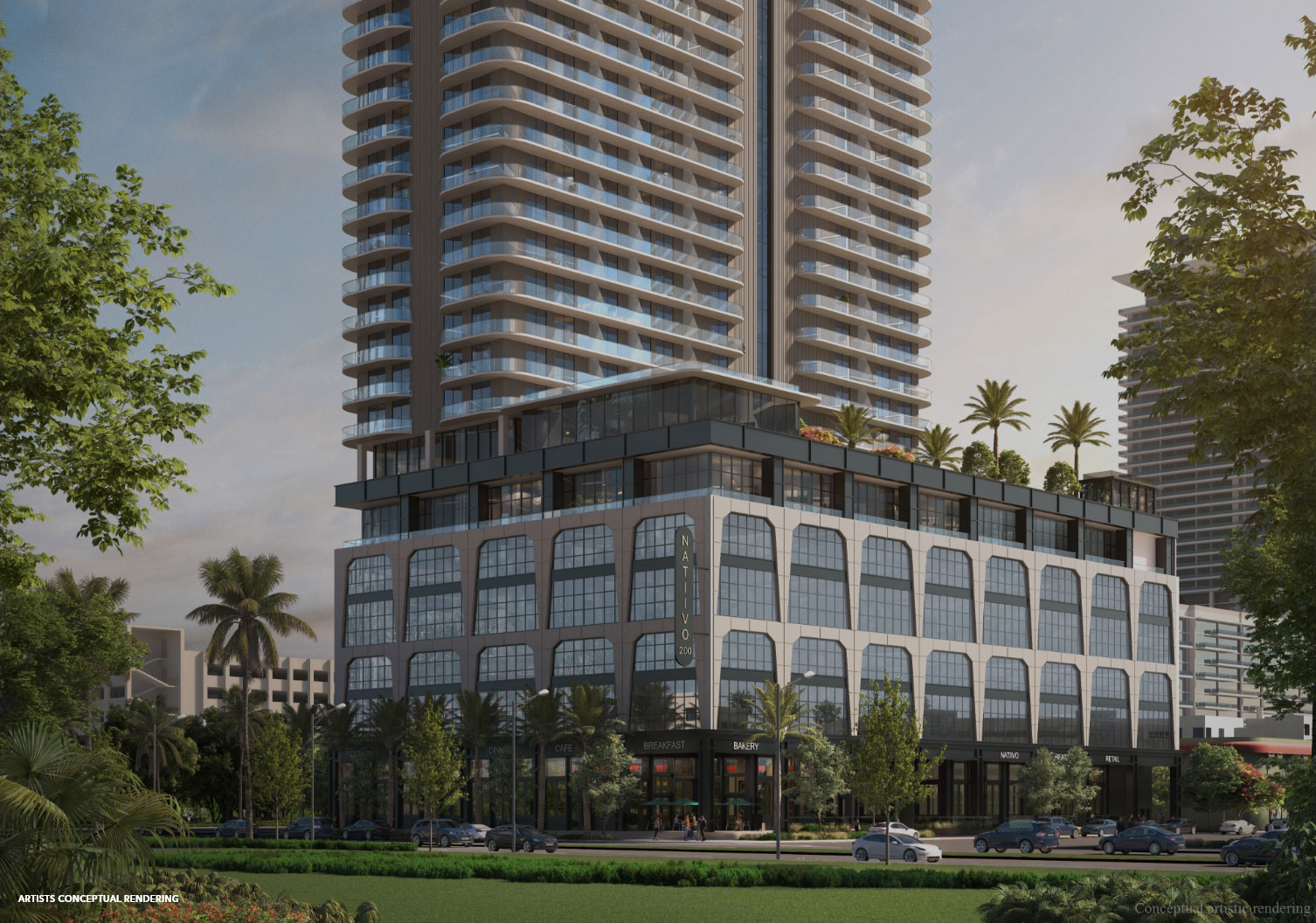Artist's rendering of Natiivo: new condos Fort Lauderdale